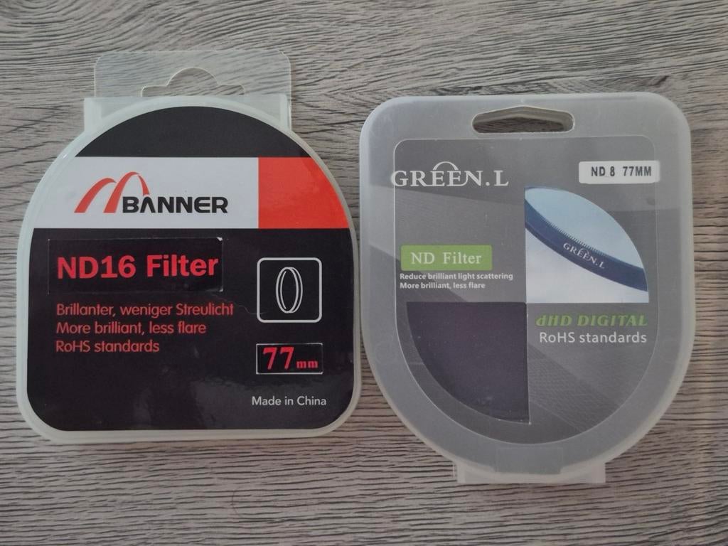 Filtres photo ND 8 et ND 16 77mm, TV, Hi-fi & Vidéo, Enlèvement ou Envoi, Utilisé