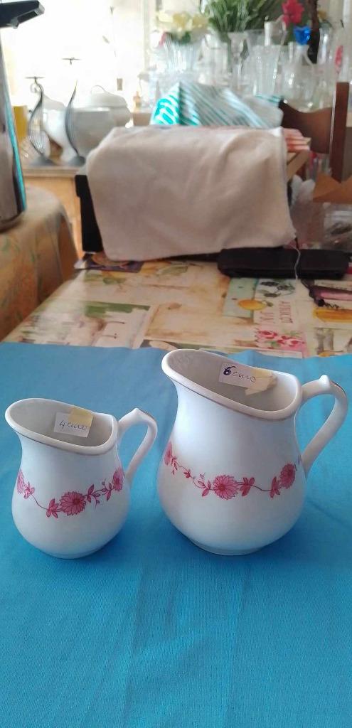 kannen setje 2 stuks wit hotelporselein, Ophalen of Verzenden, Zo goed als nieuw, Porselein, Kom(men)