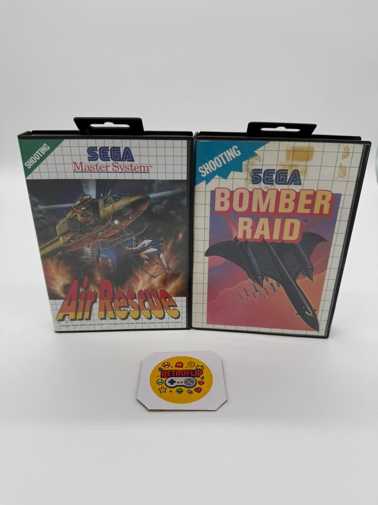 Bomber Raid + Air Rescue Sega Master System Lot - PAL Cib, Enlèvement ou Envoi, 1 joueur, Aventure et Action, Utilisé
