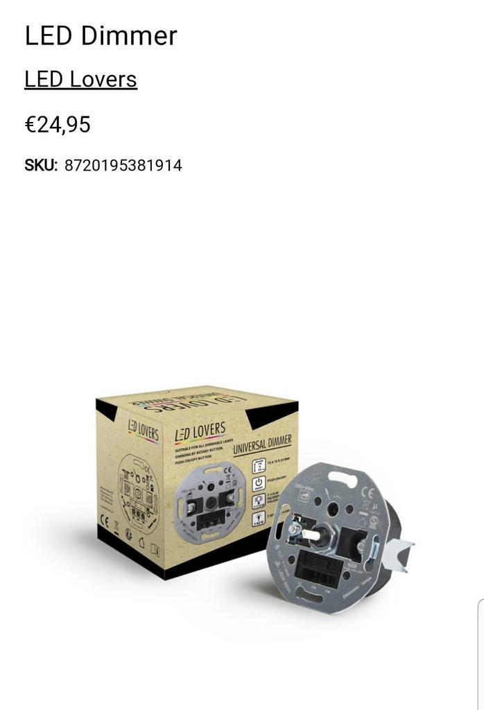 universele dimmer (2), Doe-het-zelf en Bouw, Ophalen of Verzenden, Nieuw, Stopcontact
