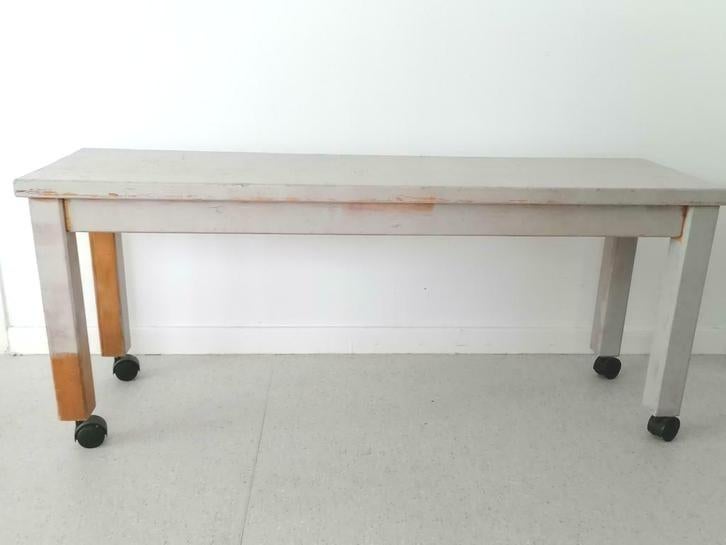 Banc et table assortis chêne massif, 100 à 150 cm, Bois, Utilisé, 50 à 100 cm