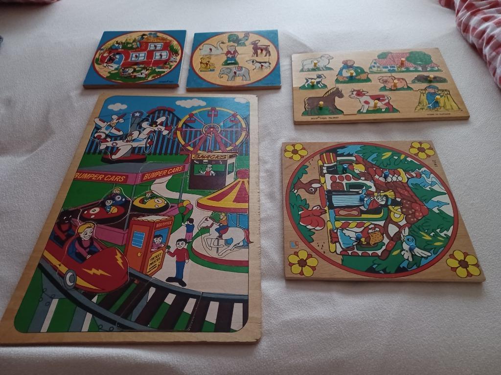 Oude houten inlegpuzzels vanaf  5 euro per stuk, Kinderen en Baby's, Speelgoed | Kinderpuzzels, Ophalen of Verzenden
