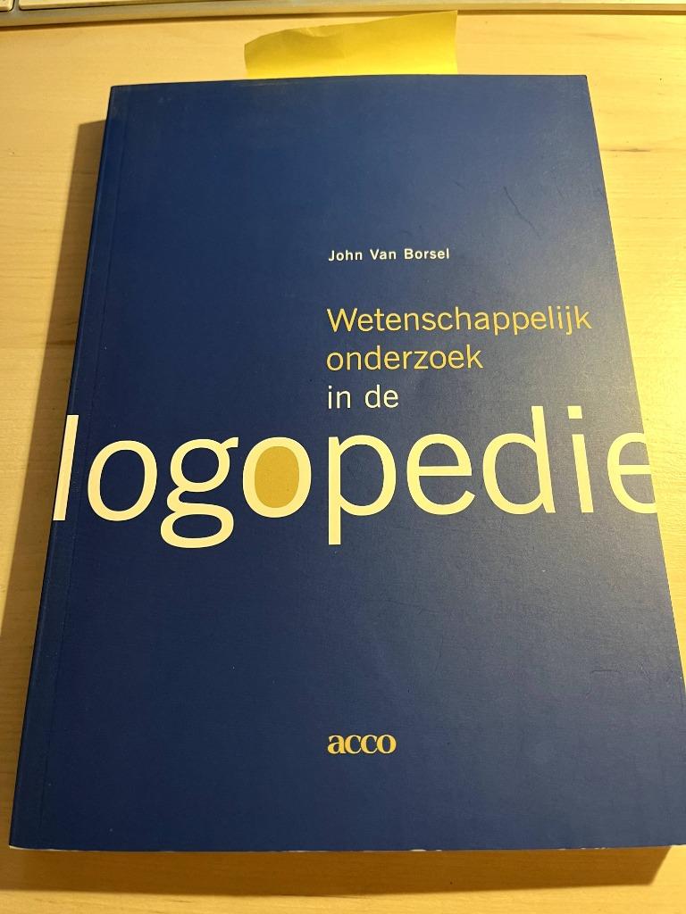 Wetenschappelijk onderzoek in de logopedie, Boeken, Gelezen, Hoger Onderwijs, Ophalen of Verzenden, John Van Borsel