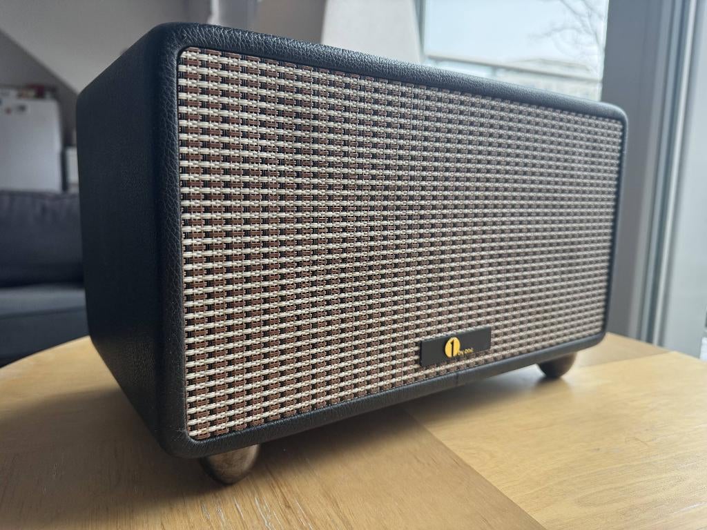 1byone Enceinte Bluetooth Hi-Fi stéréo cuir synthétique, Moins de 60 watts, Enlèvement ou Envoi, Comme neuf, Haut-parleur central