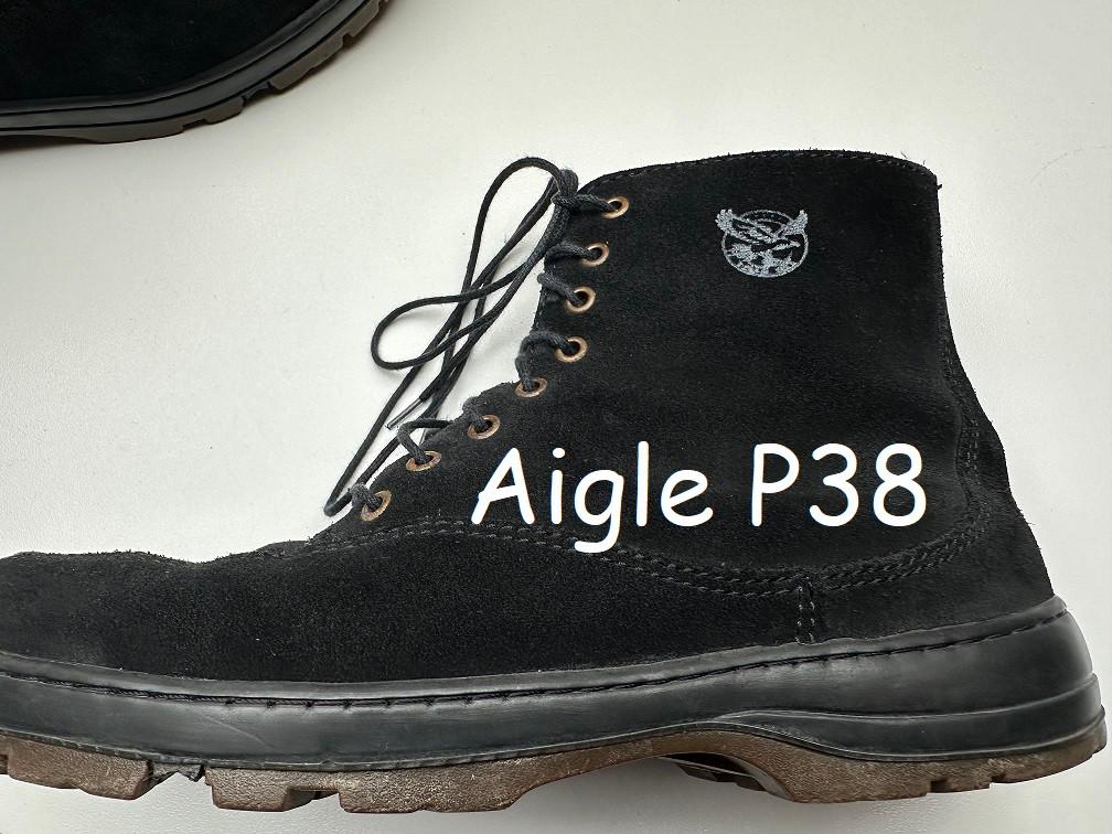 Aigle bottines en daim noir P38 en très bon état, Enlèvement ou Envoi, Boots et Botinnes, Porté, Noir