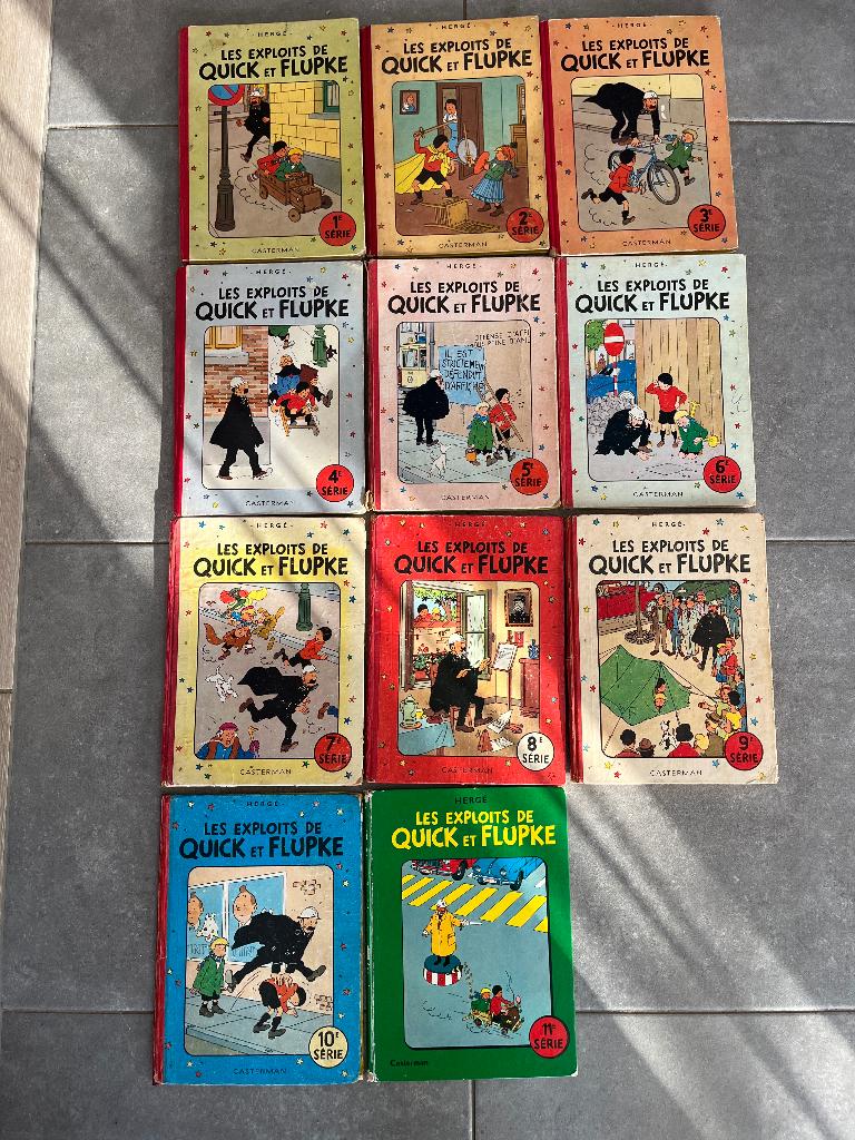 Quick et flupke van serie 1 tot en met 11 o.a. de serie 10, Plusieurs BD, Enlèvement ou Envoi, Utilisé, Herge