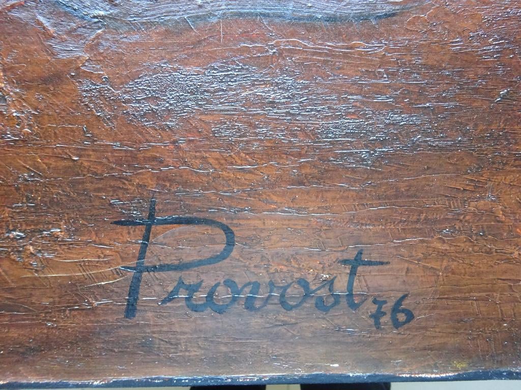 Michel Provost, olie op doek, 90 x 70 cm, De Zaaier 1976, Antiek en Kunst, Ophalen