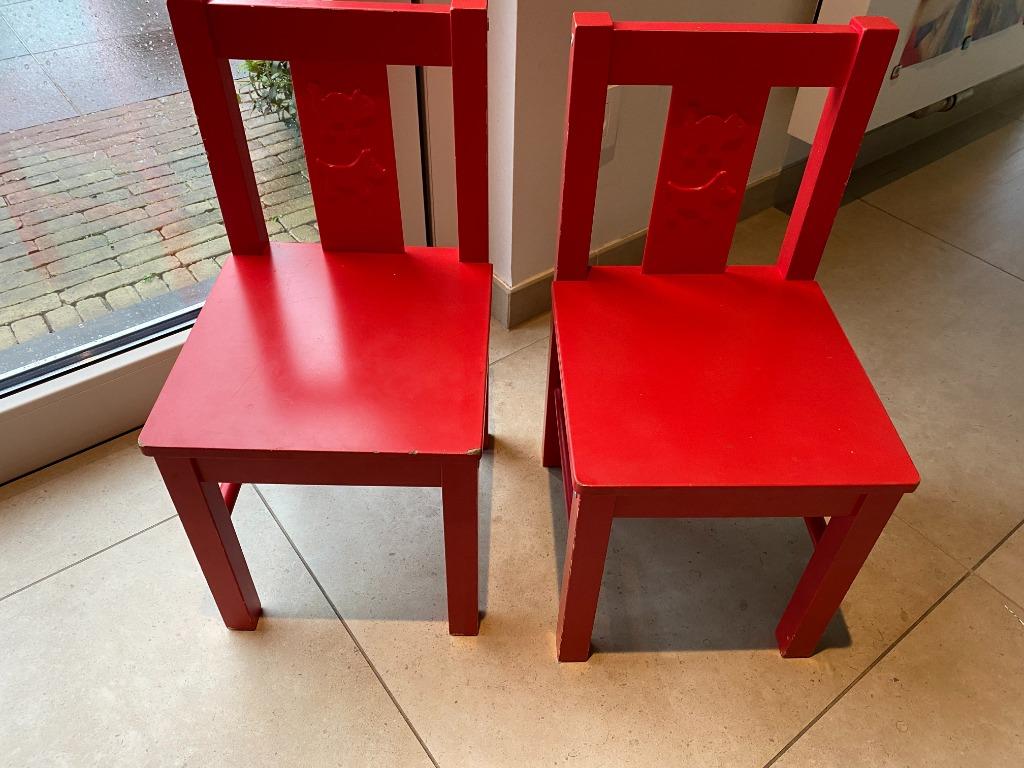 Set Kritter rode kinderstoel ikea 2 stuks, Ophalen, Gebruikt