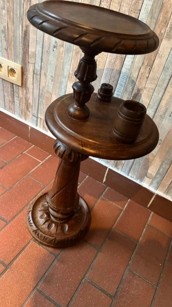 Table à fumer ancienne en bois massif '20-'30, Antiquités & Art, Enlèvement ou Envoi