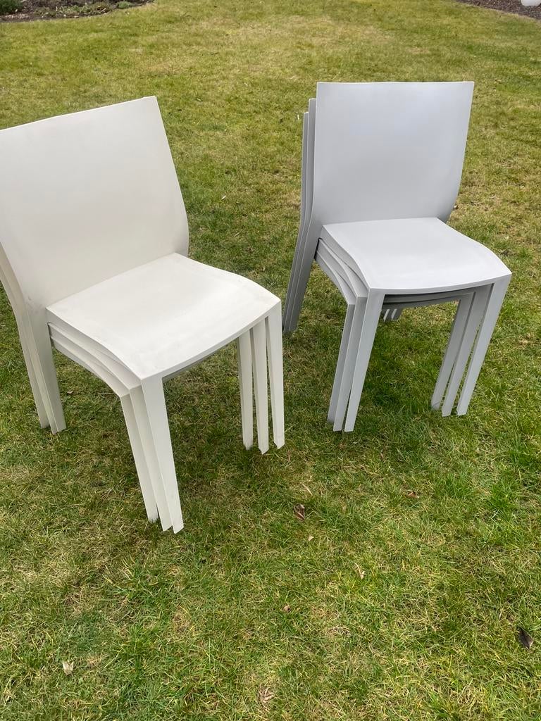 Starck stoelen SLICK SLICK , 6 stuks, Huis en Inrichting, Stoelen, Ophalen, Gebruikt, Design, Grijs