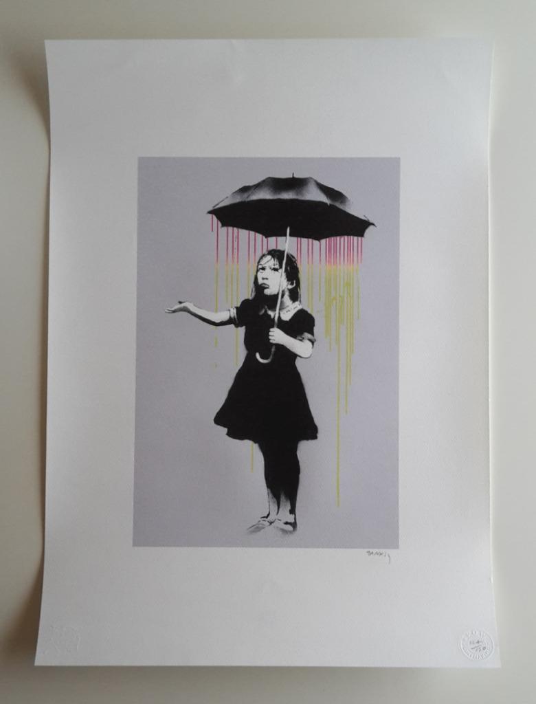 Banksy — Lithographie « Umbrella Girl », Enlèvement ou Envoi