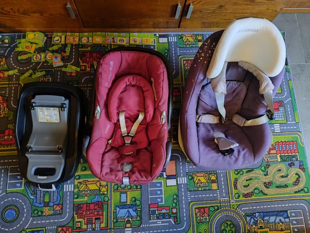 Maxi Cosi Isofix Familyfix + CabrioFix + Pearl, Kinderen en Baby's, Autostoeltjes, Ophalen, Gebruikt, 0 t/m 18 kg, Isofix