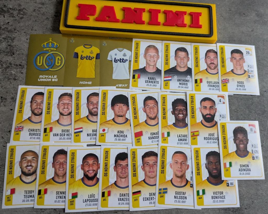 Panini FOOTBALL 2022/23 22 STICKERS  UNION S.G. VOETBAL, Ophalen of Verzenden, Nieuw