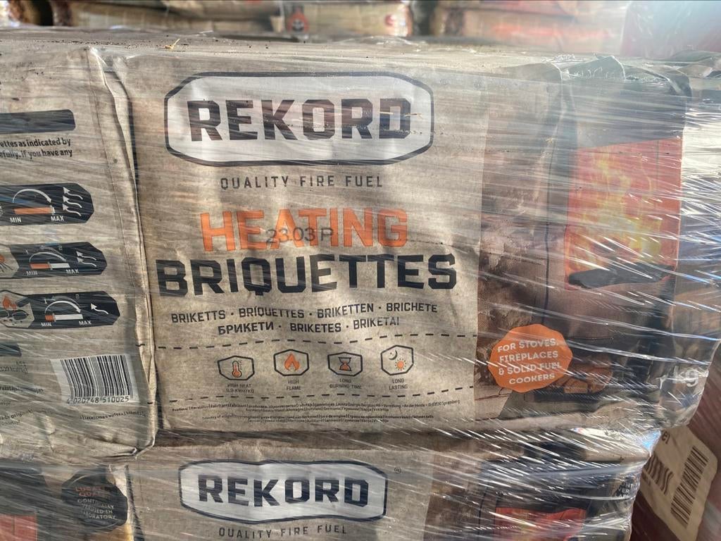 BRUINKOOLBRIKETTEN 10KG, Tuin en Terras, Brandhout, Ophalen