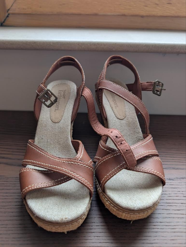 Dames sandalen Timberland met hoge zool en hak, Bruin, Nieuw, Timberland, Sandalen of Muiltjes