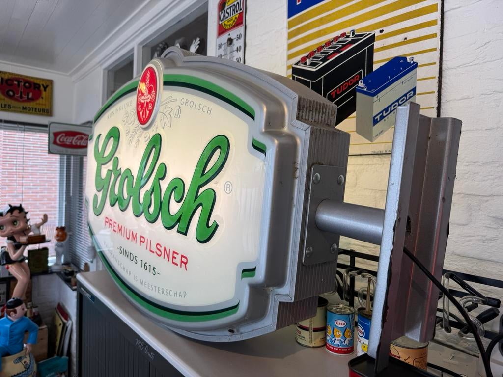 Grolsch bier reclame lichtbak, Verzamelen, Ophalen, Gebruikt, Lichtbak of (neon) lamp