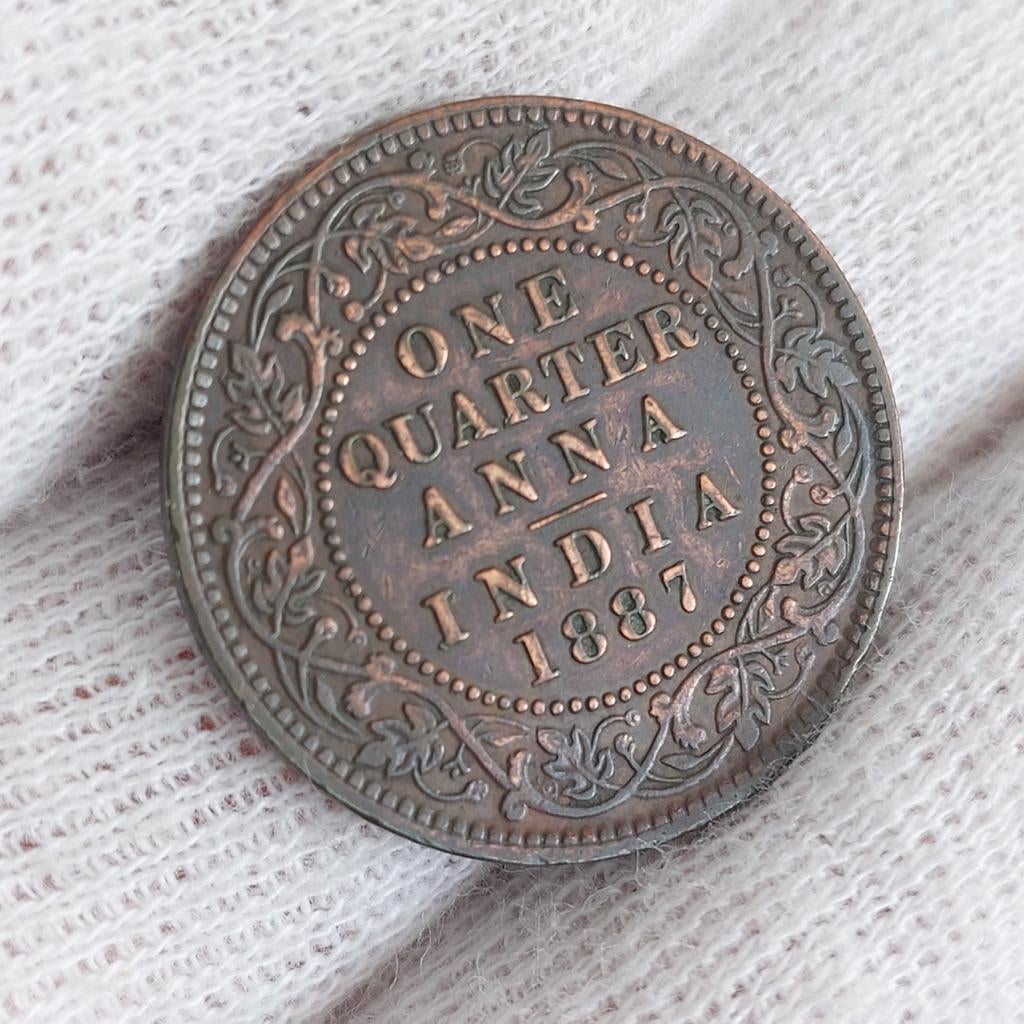 Munt / Brits-India / One Quarter Anna / 1887 (Calcutta), Ophalen of Verzenden, Losse munt