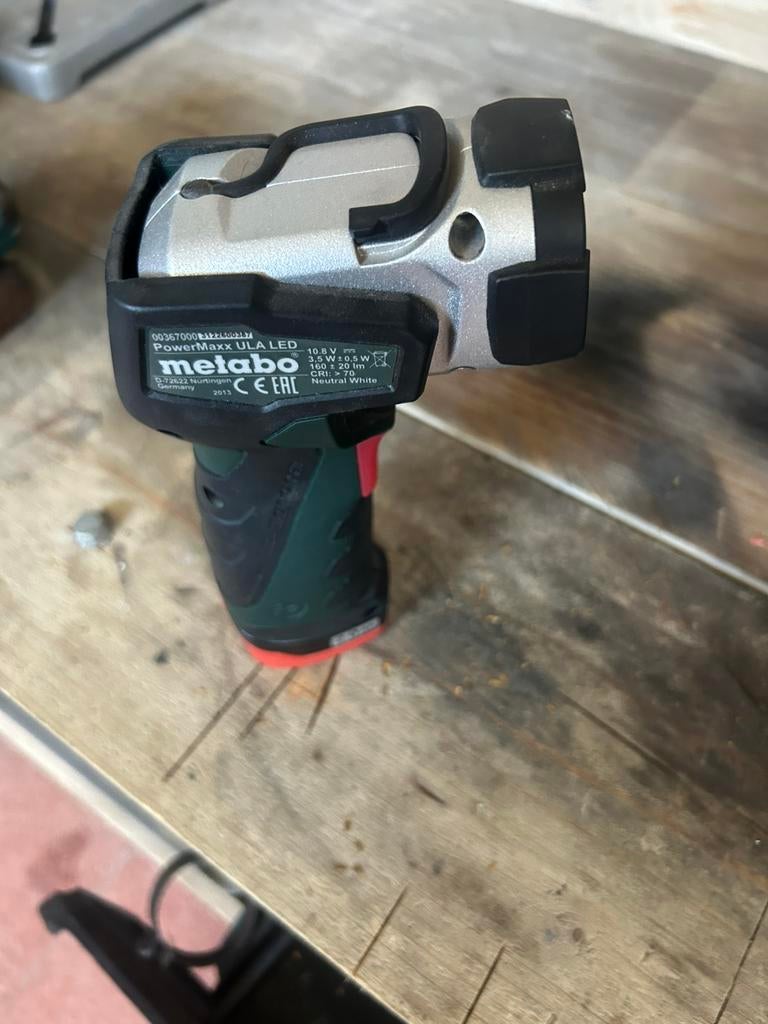 Metabo zaklamp 2ah batterij er bij, Ophalen, Gebruikt, Accu