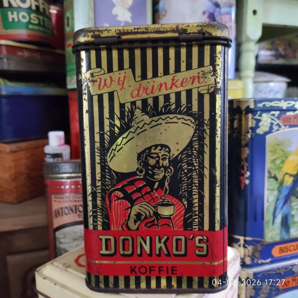 Vintage Donko's koffie blik, Verzamelen, Ophalen of Verzenden, Koffie