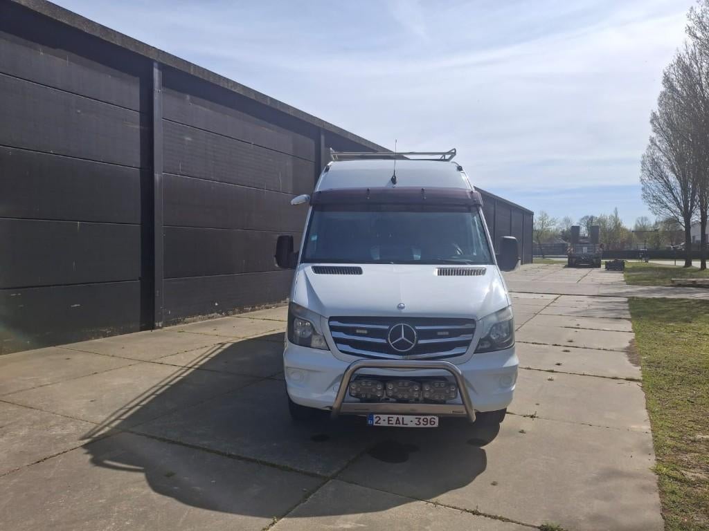 Te koop Mercedes Sprinter Euro 6 lange versie, Auto's, Automaat, 4 deurs, Wit, Leder