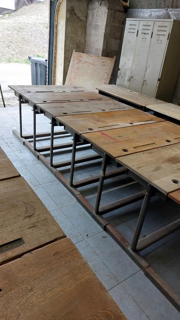 Banc école vintage chêne massif, Antiquités & Art, Enlèvement