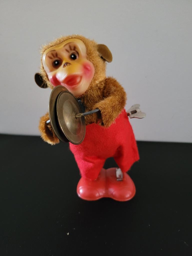 Vintage opwindbaar speelgoed aapje, Antiek en Kunst, Ophalen