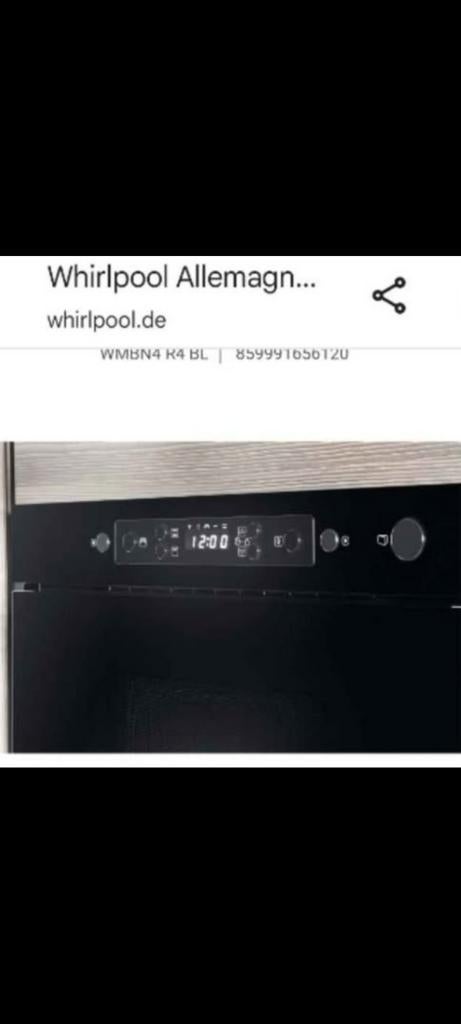 Four à micro-ondes encastrable neuve whirlpool, Enlèvement, Four, Micro-ondes