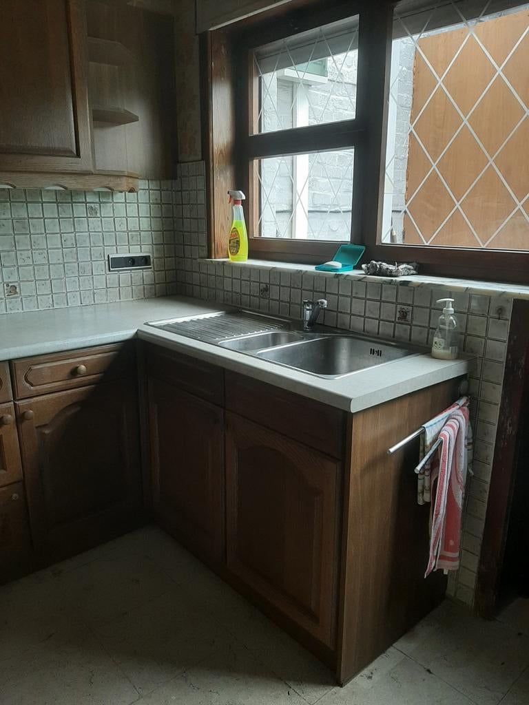 Uitgeruste eikenhouten keuken, Huis en Inrichting, Keuken | Complete keukens, Ophalen, Gebruikt, Bruin