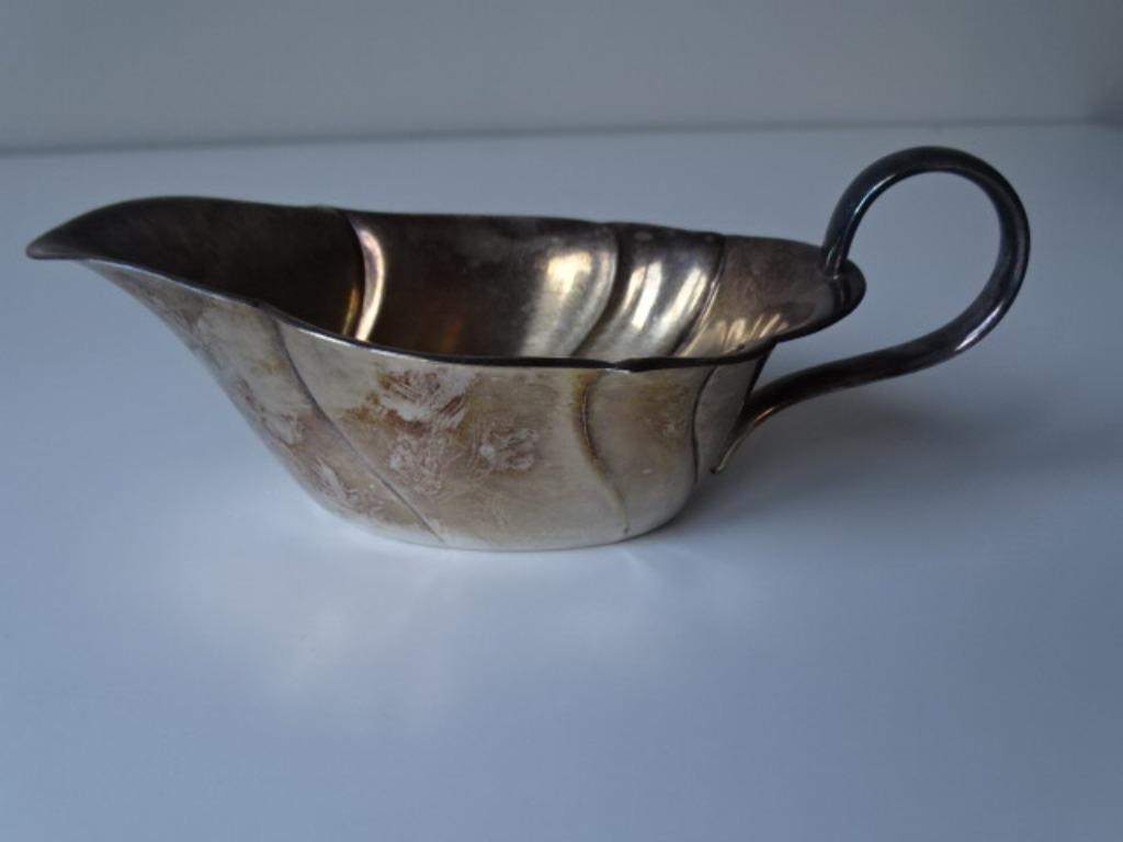 Saucière ancienne en métal argenté - très bon état, Maison & Meubles, Enlèvement ou Envoi, Utilisé