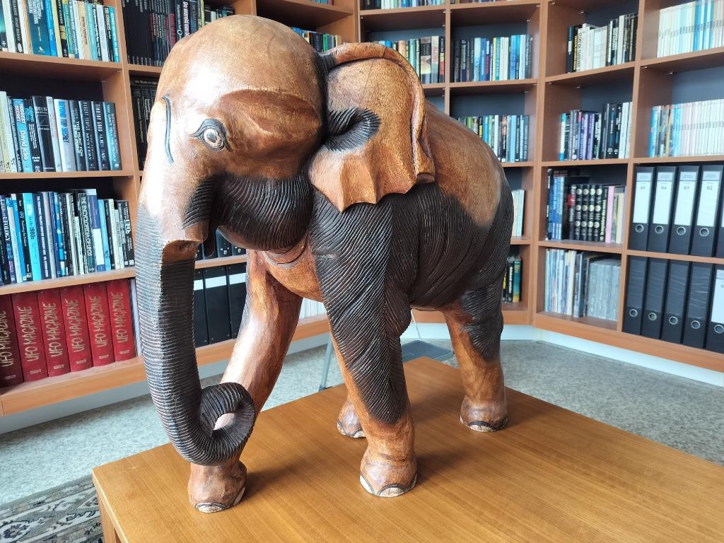 Groot houten beeld van Indische Olifant, Antiquités & Art, Art | Sculptures & Bois, Enlèvement