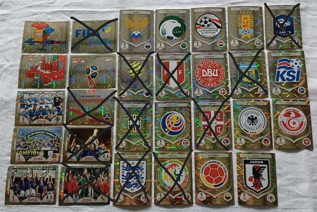 Emblèmes de la Coupe du monde 2018, Enlèvement ou Envoi, Comme neuf, Plusieurs autocollants