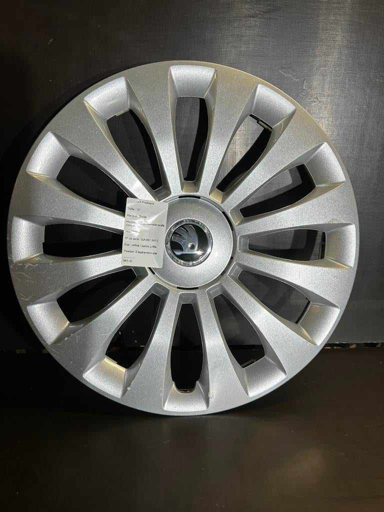 1 Skoda Fabia Octavia Rapid Scala Roomster 15" wieldop, Auto diversen, Wieldoppen, Ophalen of Verzenden, Gebruikt