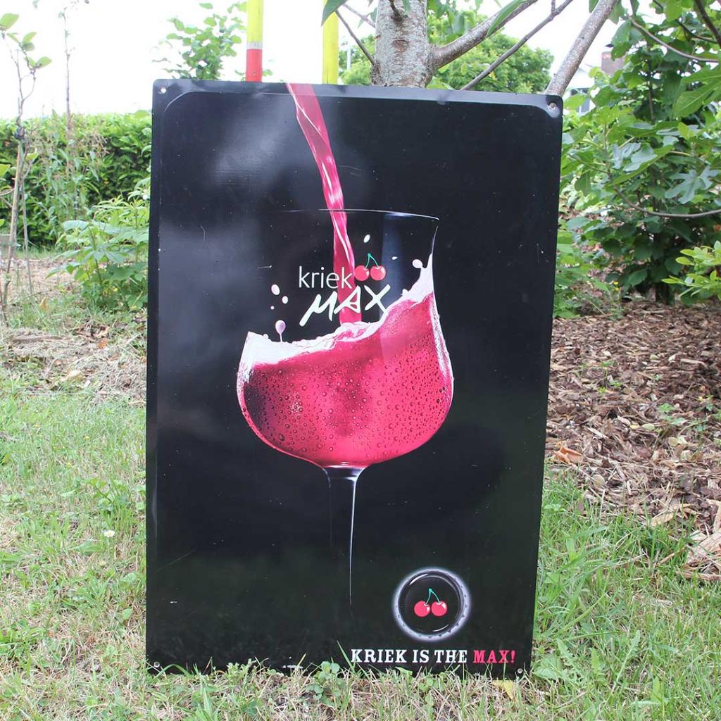 Reclamebord Kriek Max bier, Ophalen of Verzenden, Zo goed als nieuw, Reclamebord