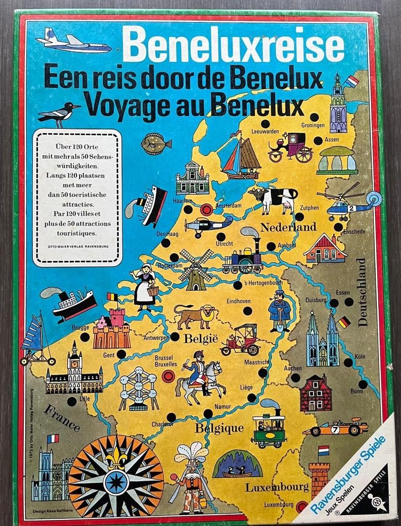 Jeu Ravensburger « Un voyage à travers le Benelux », Collections, Jouets, Enlèvement ou Envoi