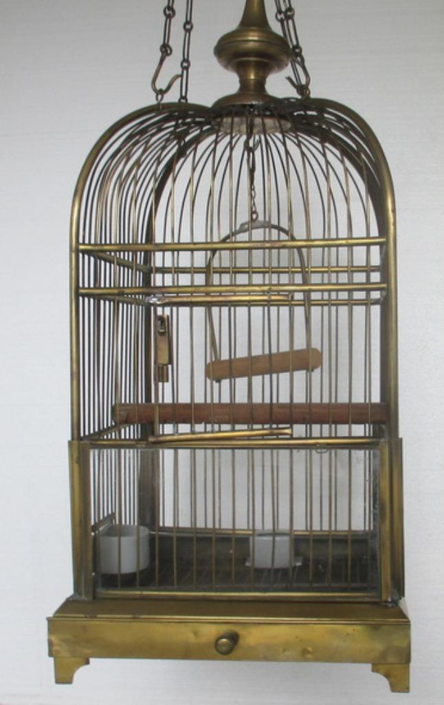 grande cage à oiseaux en cuivre antique d'une beauté excepti, Antiquités & Art, Curiosités & Brocante, Enlèvement