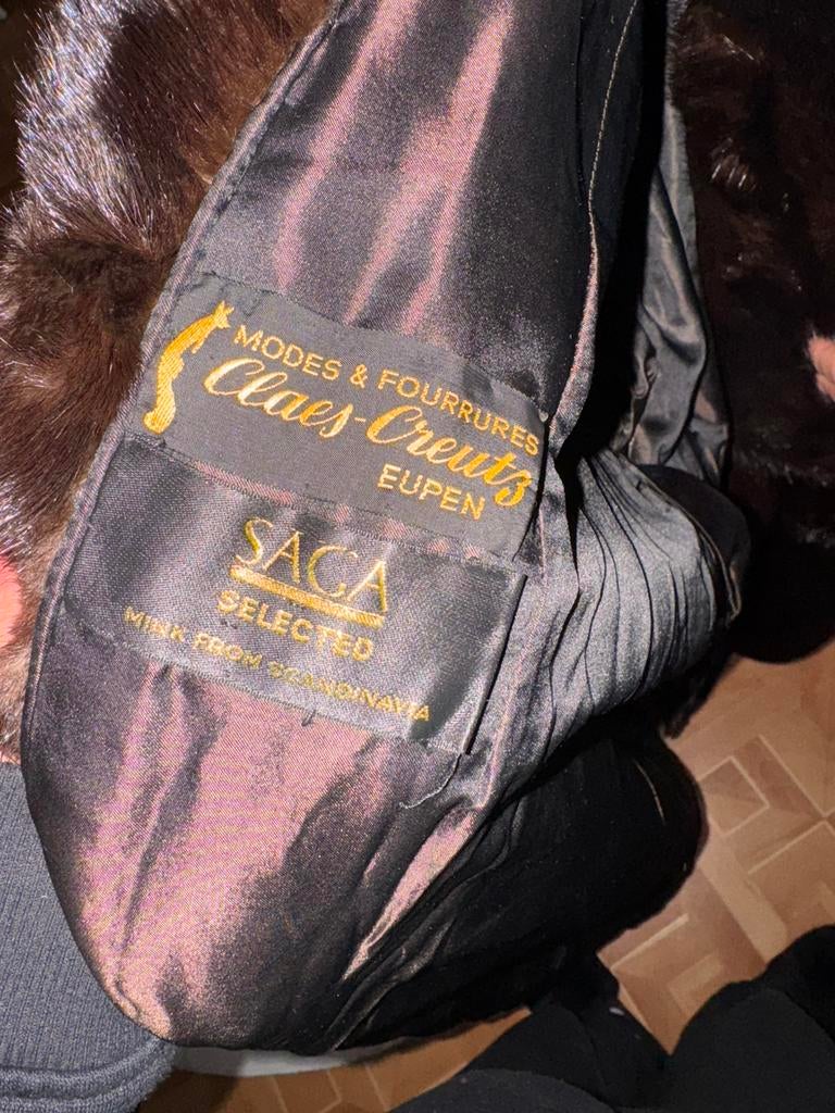 Monteau fourrure de vison, Enlèvement ou Envoi, Comme neuf, Brun