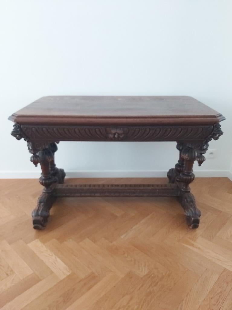 Table / bureau tête de lion., Antiquités & Art, Enlèvement