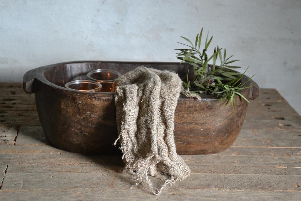 Oude houten trog, Huis en Inrichting, Woonaccessoires | Schalen en Manden, Zo goed als nieuw, Schaal, Ovaal, Hout, Ophalen of Verzenden