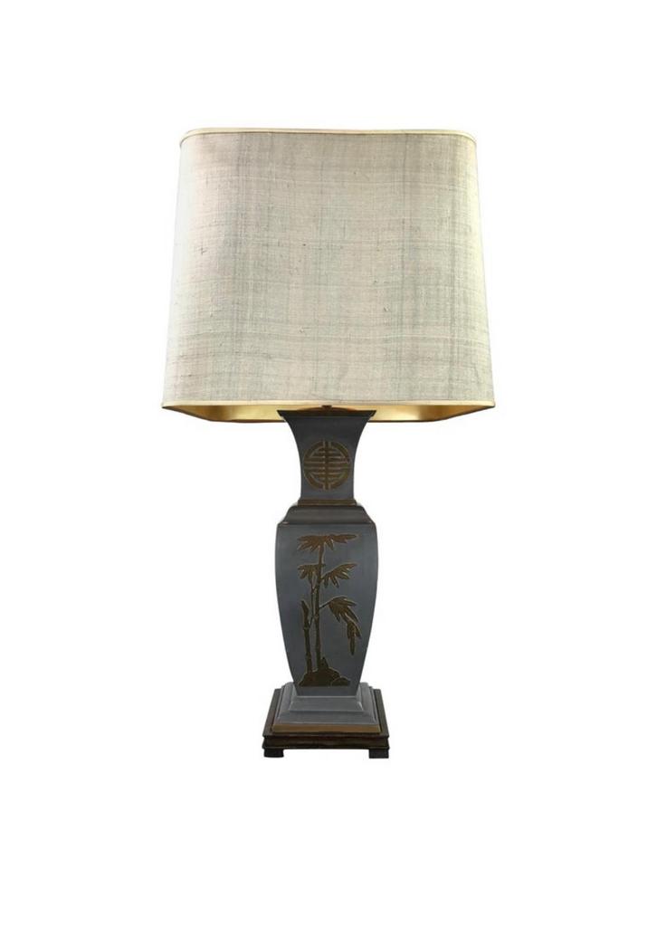 Grote Aziatische Tafellamp incl. Lampenkap - 1950s, Antiek en Kunst, Antiek | Verlichting, Ophalen