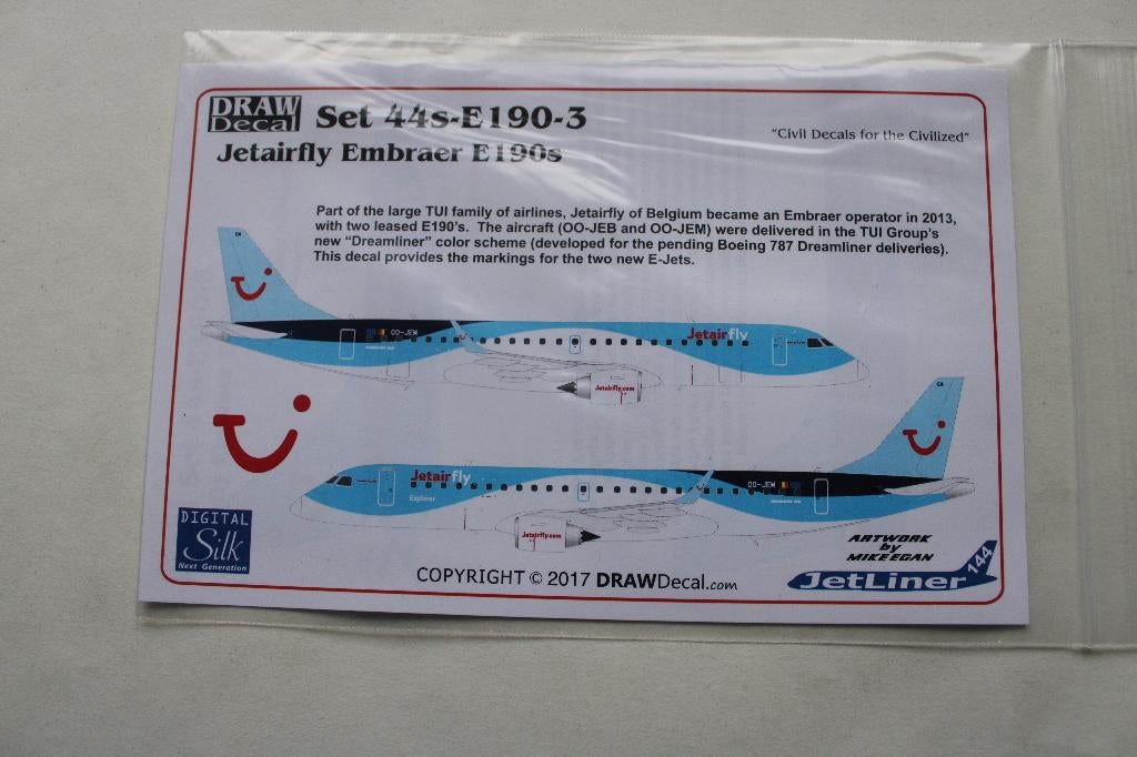 decals Embraer E190 Jetair, Enlèvement ou Envoi, Neuf, 1:72 à 1:144, Avion