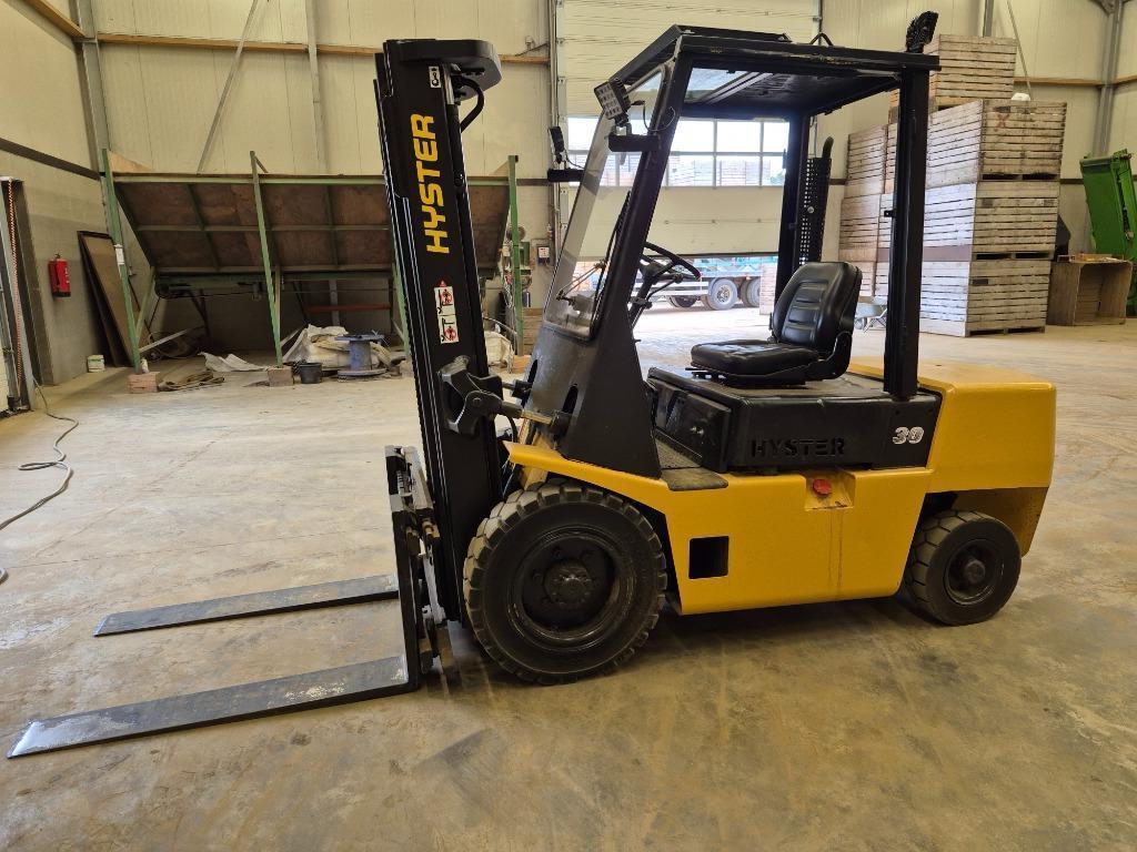 heftruck, kistenkantelaar, Diesel, Hyster, Chariot élévateur, Enlèvement