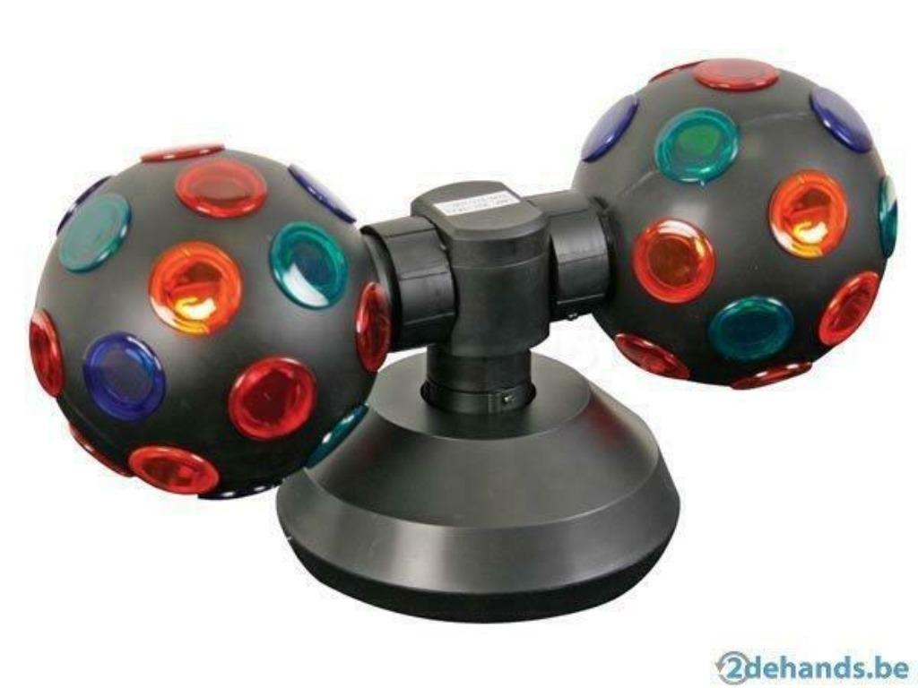 hq-power: dubbel draaiend discolicht 4"- nieuw in verpakking, Ophalen of Verzenden, Nieuw, Licht, Kleur