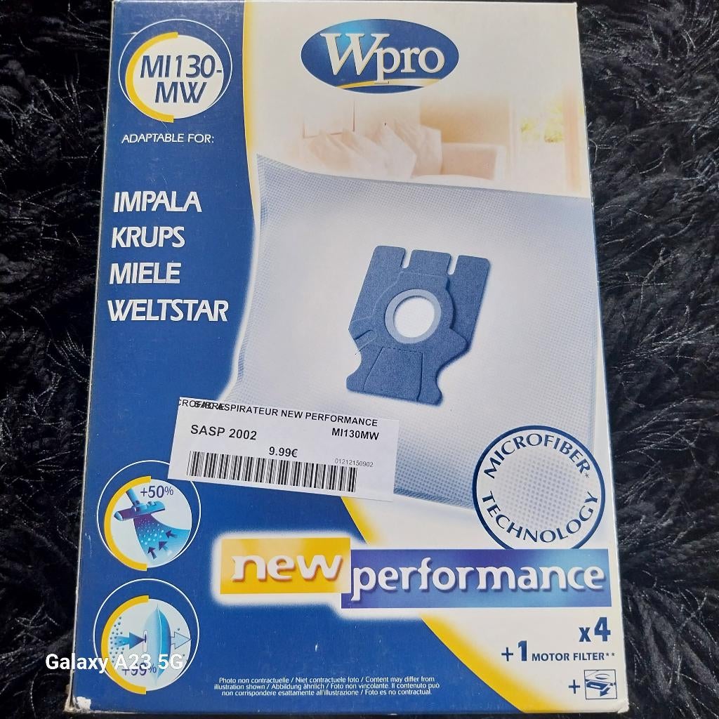 Boite de 4 sacs Microfibres +1 filtre moteur  Aspi Miele -, Electroménager, Aspirateurs, Enlèvement, Neuf, Aspirateur