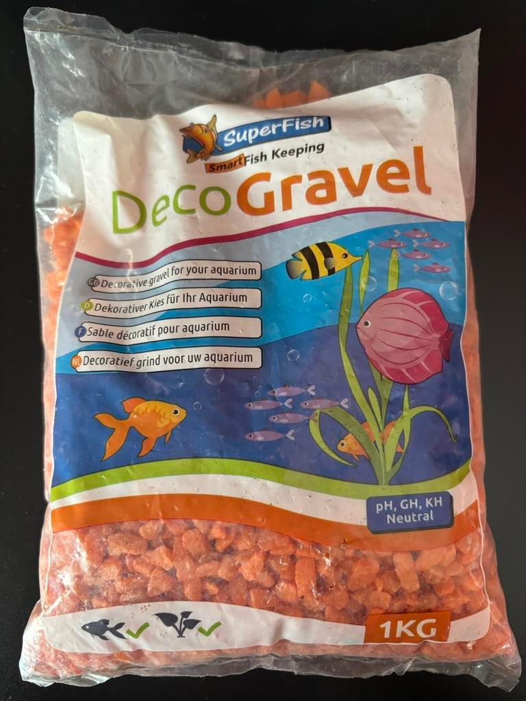 SuperFish Deco Gravel 1kg Neon Oranje NIEUW, Ophalen of Verzenden, Nieuw, Grind, Zand of Voedingsbodem