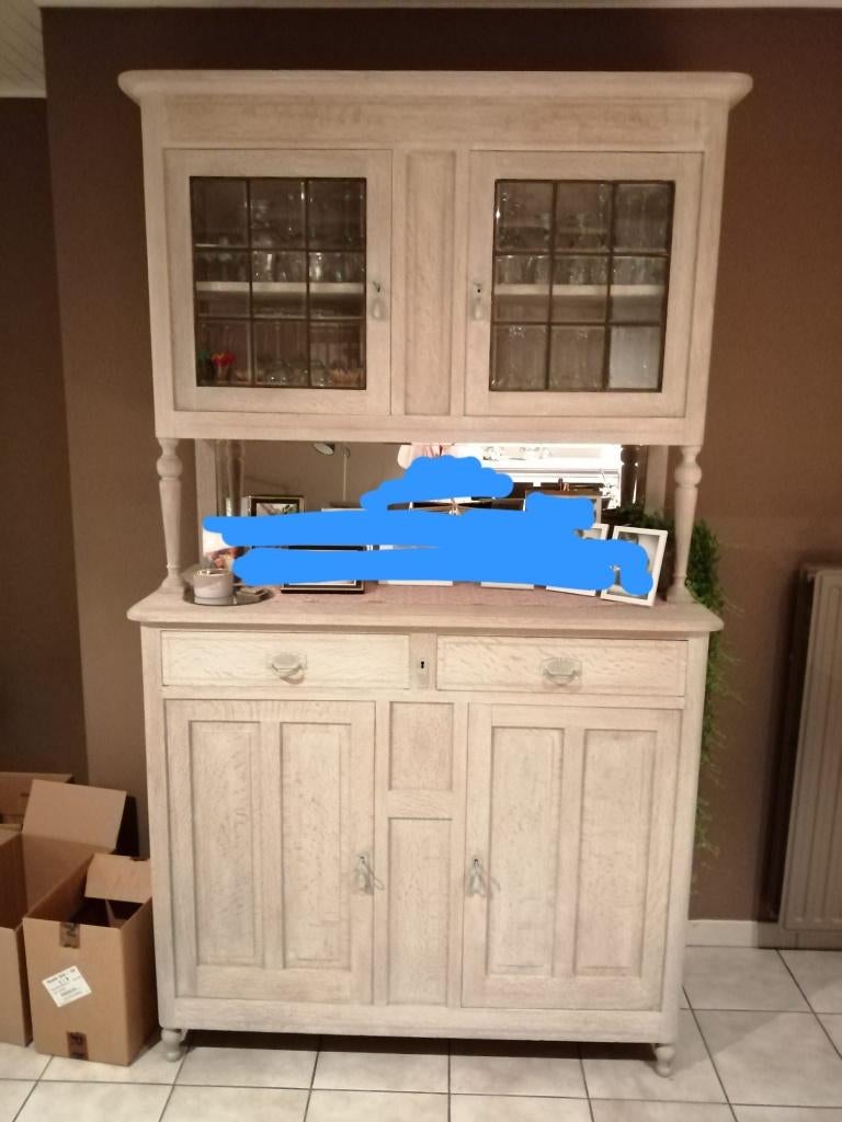 Vitrine, buffet et table de style champêtre, Enlèvement, Comme neuf