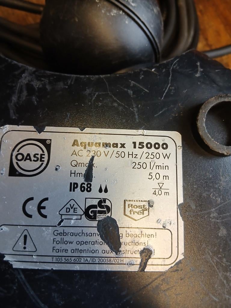 Oasis Aquamax 1500, Enlèvement, Utilisé, Pompe de bassin