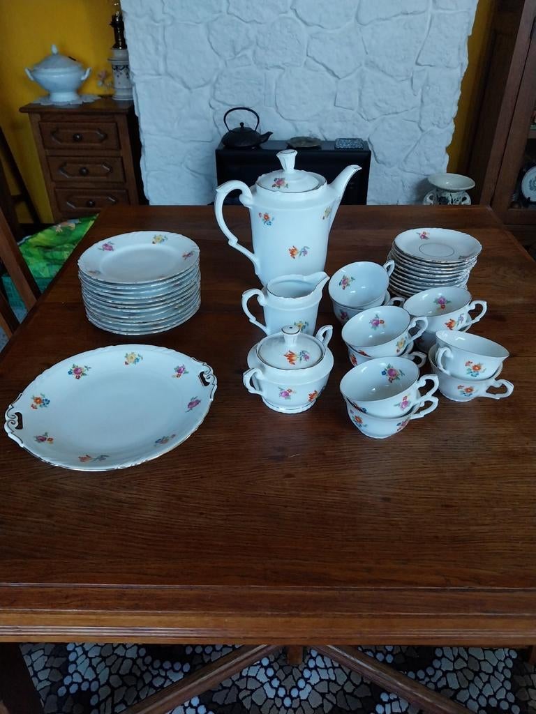 Service desserts et café  / Bavaria / motif fleurs, Enlèvement