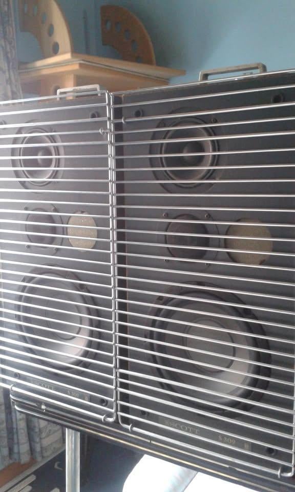 2 baffles Scott S309 - 200w, TV, Hi-fi & Vidéo, Enlèvement ou Envoi, Reconditionné, 120 watts ou plus, Haut-parleur central