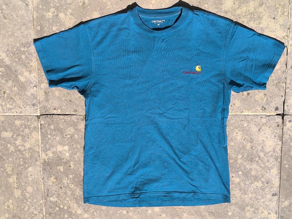 Carhartt WIP T-shirt American Script model petrolblauw M, Ophalen of Verzenden, Gedragen, Carhartt WIP, Maat 48/50 (M)