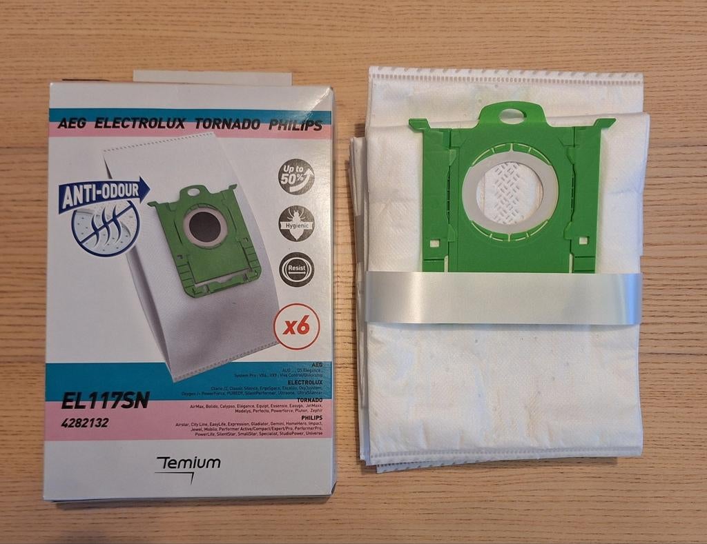 Temium 14 stofzuigerzakken AEG Electrolux Tornado Philips, Ophalen of Verzenden, Nieuw